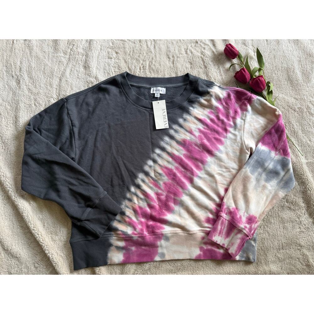 Evereve Daydreamer Flying Varsity Crewneck Sweatshirt Med NWT